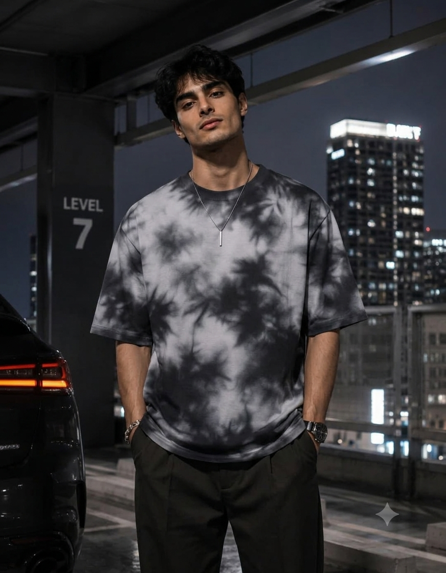 White Unisex Tie Dye Oversized T-Shirt