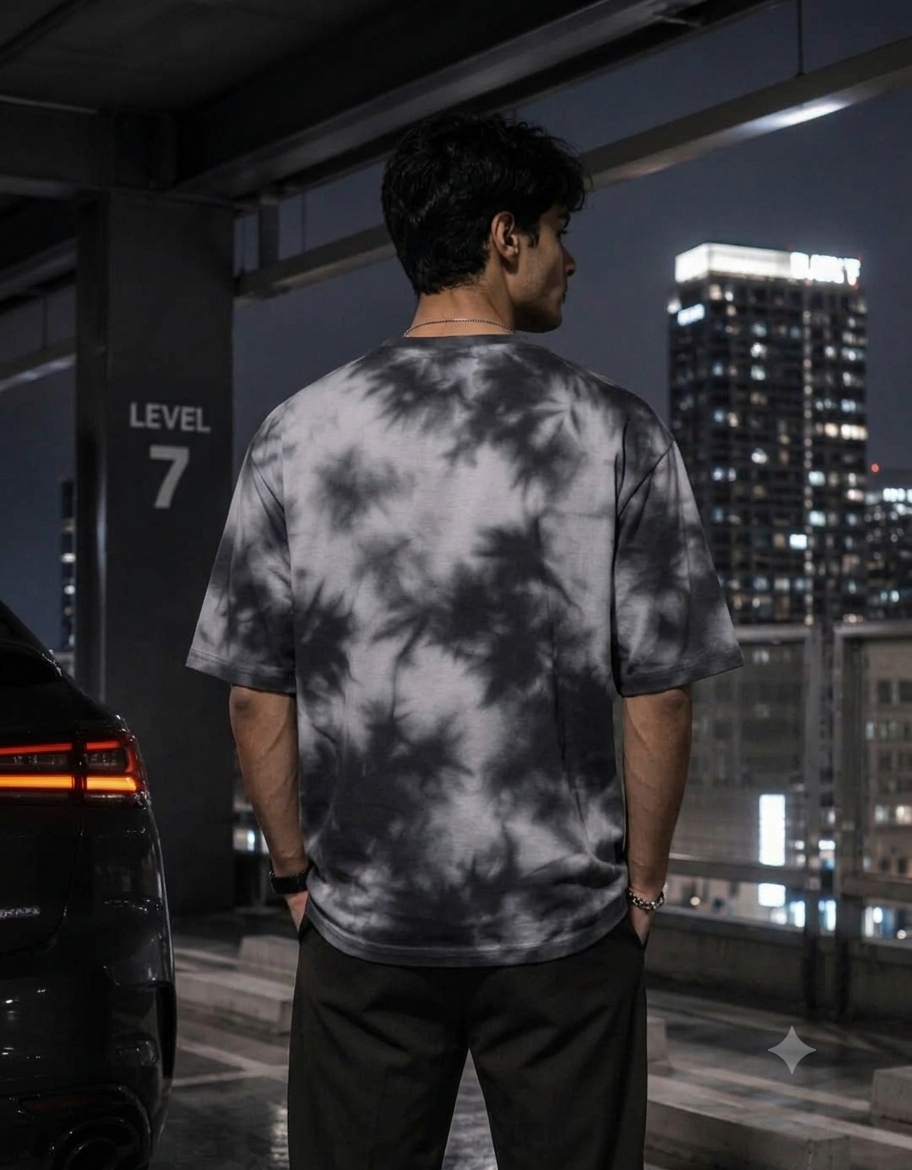 White Unisex Tie Dye Oversized T-Shirt