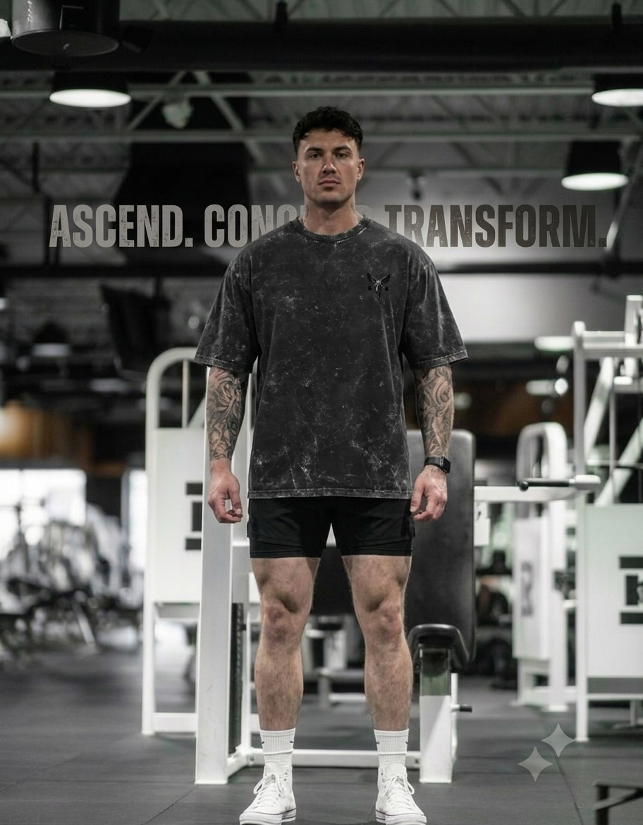 Train Like A God Unisex Acid Washed Oversized Tee