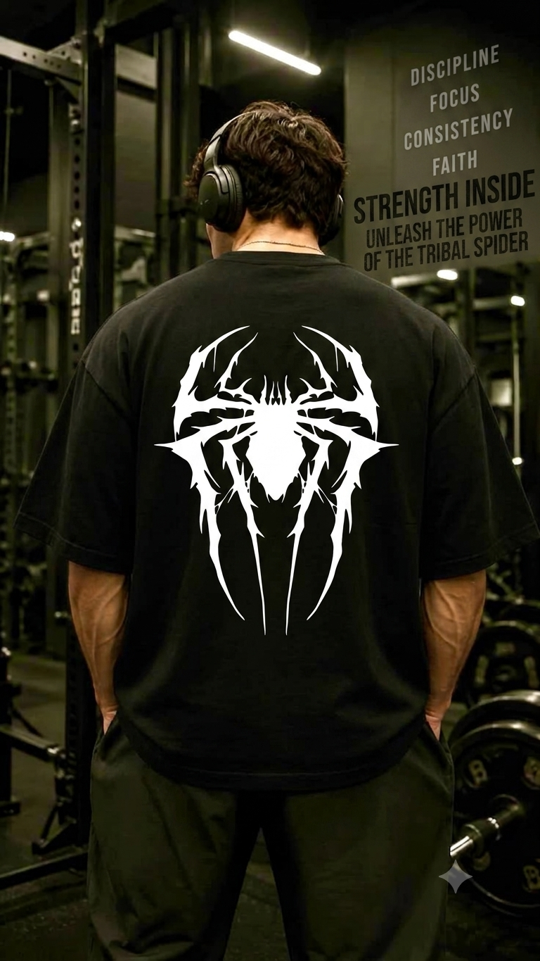 Spider Gym Unisex Terry Oversized Tee